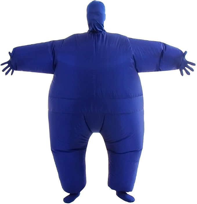 Adult Inflatable Body Suit Costume with Built-In Fan for Halloween Parties and Cosplay
