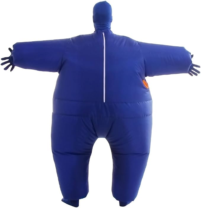 Adult Inflatable Body Suit Costume with Built-In Fan for Halloween Parties and Cosplay