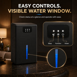 Quiet Portable Dehumidifier with Large Tank, Sleep Mode and Ambient Night Light