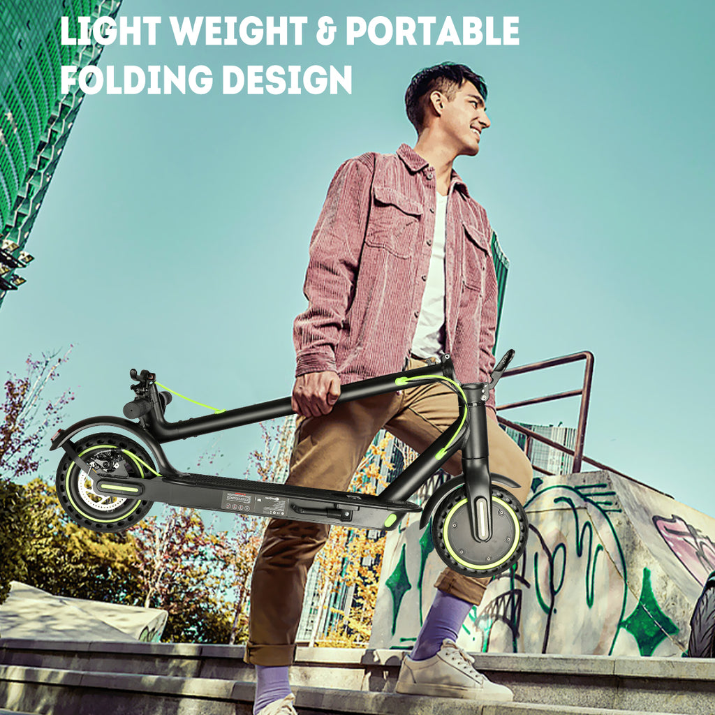 350W Foldable Electric Scooter for Adults with Smart App, 19 MPH Max Speed, 18–21 Mile Range and 8.5" Solid Tires