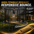 Outdoor Trampoline with Enclosure Net, ASTM & CPSIA Certified Heavy-Duty Backyard Trampoline for Kids