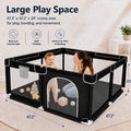 Soft-Padded Baby Playpen With Mat, Sturdy And Safe Playpen With Soft, Breathable Mesh Fabric, Suitable For Indoor And Outdoor Use, Portable And Removable Baby Playpen, Suitable For Infants And Toddlers, Essential For Babies.