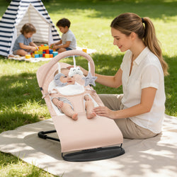 Foldable Baby Walker with Adjustable Height and Wheels, Portable Anti-Rollover Design