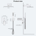 Rainfall Shower System with Handheld Shower Head Pressure Balance Valve and Metal Trim Kit