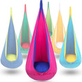 Kids Pod Swing Chair with Inflatable Cushion, Storage Pocket & Hanging Hardware