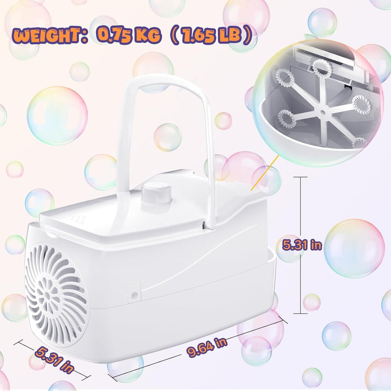 ubble Machine for Kids, High Output Bubble Maker Blower for Parties, Blue