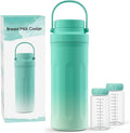 22oz Portable Breast Milk Cooler for Work & Travel, Breastmilk Cooler with 360° Total Cooling for 24 Hours & Leak-Proof Dual-Bottle for Breastfeeding Moms' All-Day Needs