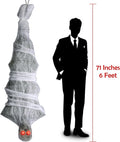 72" Hanging Cocoon Corpse Halloween Decoration with Sound-Activated Scream and Red LED Eyes
