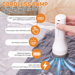15 Pack Vacuum Storage Bags for Travel with Cordless Pump