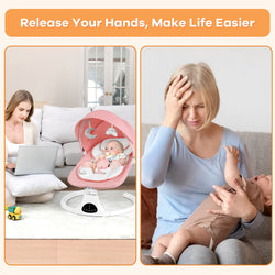 Baby Bouncer, Portable Baby Bouncer Seat for Baby 0-18 Months, 3 Modes with Rocker and Stationary Options, Infant Rocker Chair with Hanging Toys