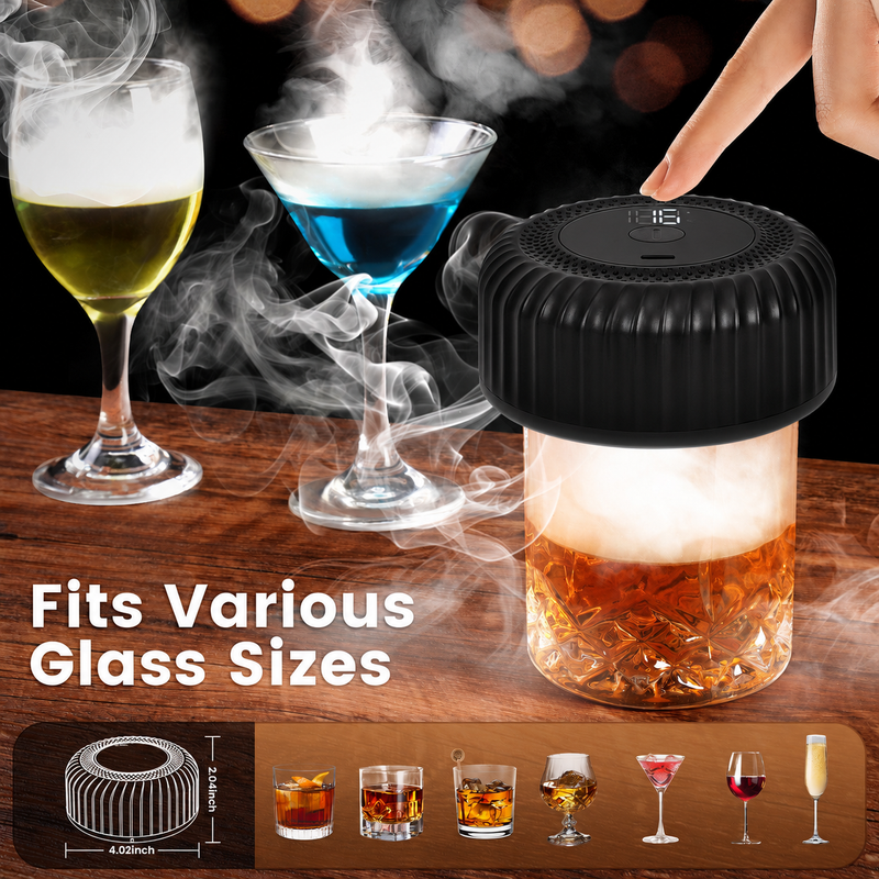Cocktail Smoker Kit w/ Torch & 6 Wood Chip Flavors for Whiskey & Bourbon