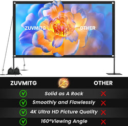 120inch Projector Screen with Stand: Portable Projector Screen Outdoor