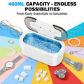 Raugbeyvo 48kHz Ultrasonic Jewelry Cleaner with UV Light and 3 Modes, 400mL