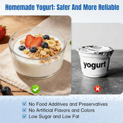 Yogurt Maker with Two Containers, Yogurt Maker Machine with Adjustable Temperature & Time Control, Automatic Shut-Off & Constant Temper for Homemade Probiotic Yogurt, Promoting Gut Health