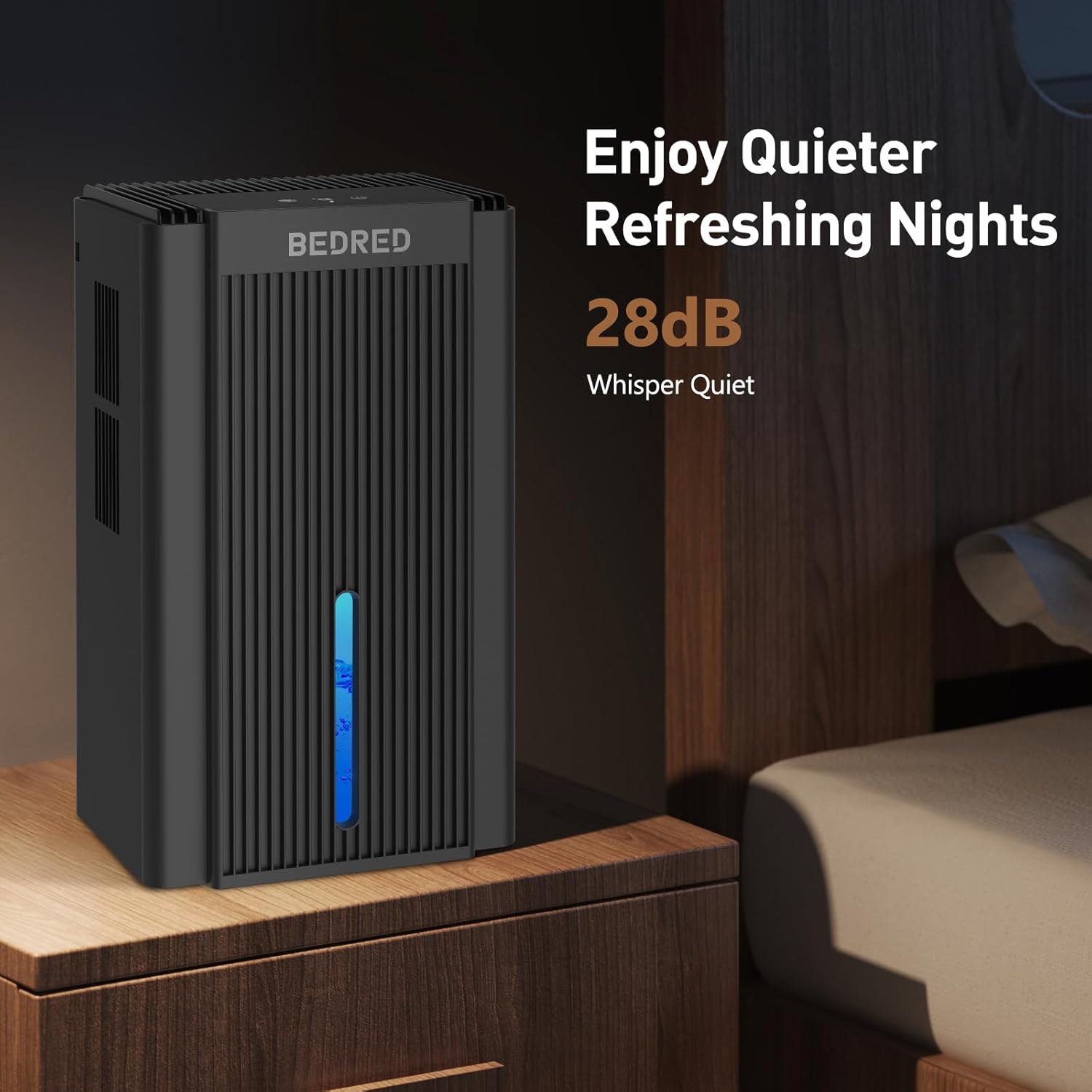 Portable Dehumidifier for Bedroom, Bathroom and Closet with Quiet Operation and Auto Shutoff