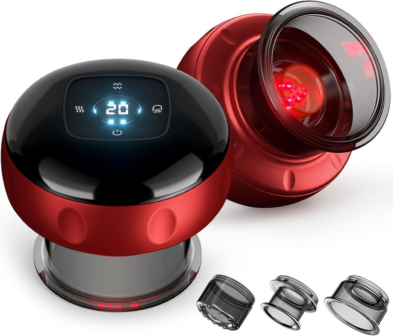 Furoching Smart Cupping Therapy Set with Red Light, Heat and 20 Suction Levels