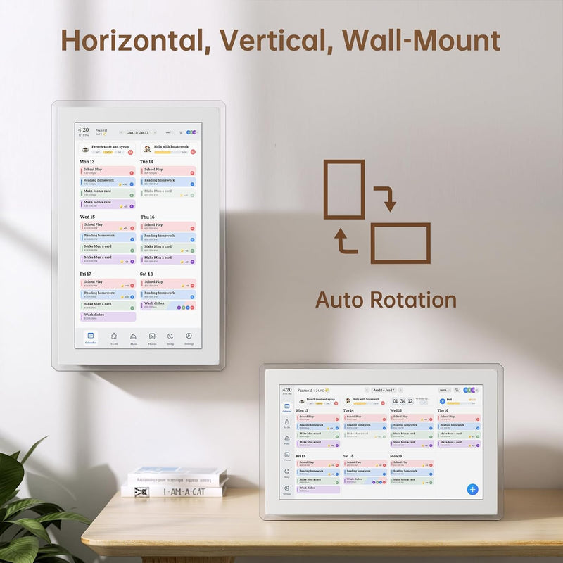 Digital Calendar Wall Touch Screen, 15.6 Inch Smart HD Electronic Calendar for Family & Chore Chart with Meal Planner, Built-in Digital Photo Frame