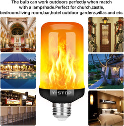 LED Flame Effect Light Bulb with 4 Lighting Modes E26 Base for Halloween Christmas Party Decor