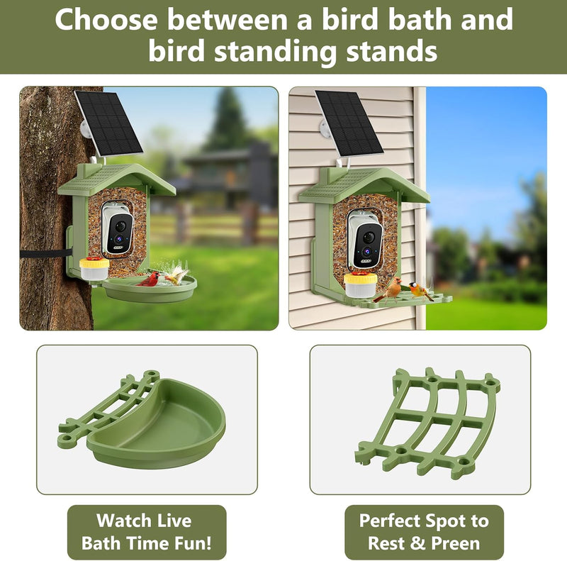 Solar Smart Bird Feeder with Camera, AI Bird Recognition and App Alerts