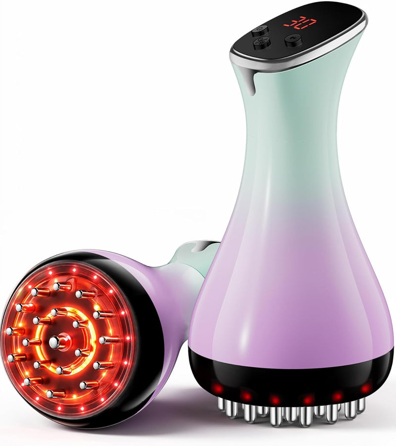 Cordless Lymphatic Massage Tool with Heat, Red Light, Vibration & Pulse for Full Body Care
