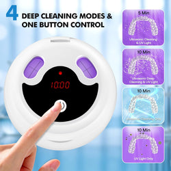 Ultrasonic Retainer Cleaner, 48kHz Denture & Jewelry Cleaner, 200ML Black
