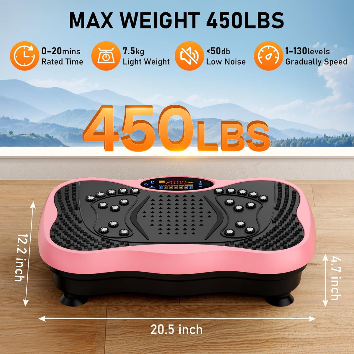 Vibration Plate Exercise Machine with 130 Speeds, Bluetooth, Remote and Resistance Bands