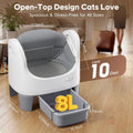 Automatic Litter Box,Self Cleaning Litter Box for Multiple Cats with Open Top Design