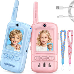 Kids Video Walkie Talkies 2 Pack with Camera, Voice Modes, Games & USB-C Charging