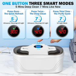 Raugbeyvo 48kHz Ultrasonic Jewelry Cleaner with UV Light and 3 Modes, 400mL