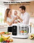 Baby Food Maker with Steam Basket, One-Touch Cooking, Blending and Self-Cleaning