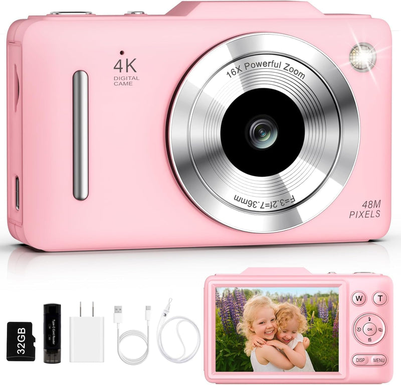 Compact Digital Camera with Autofocus, Zoom, Anti-Shake and Memory Card