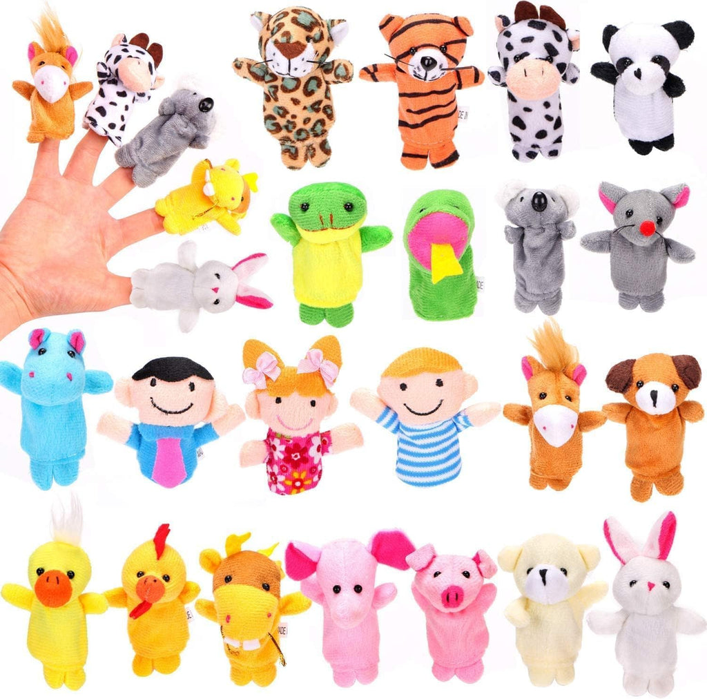 24-Count Prefilled Easter Eggs with Plush Animal Finger Puppets, Easter Basket Stuffers and Egg Hunt Party Favors