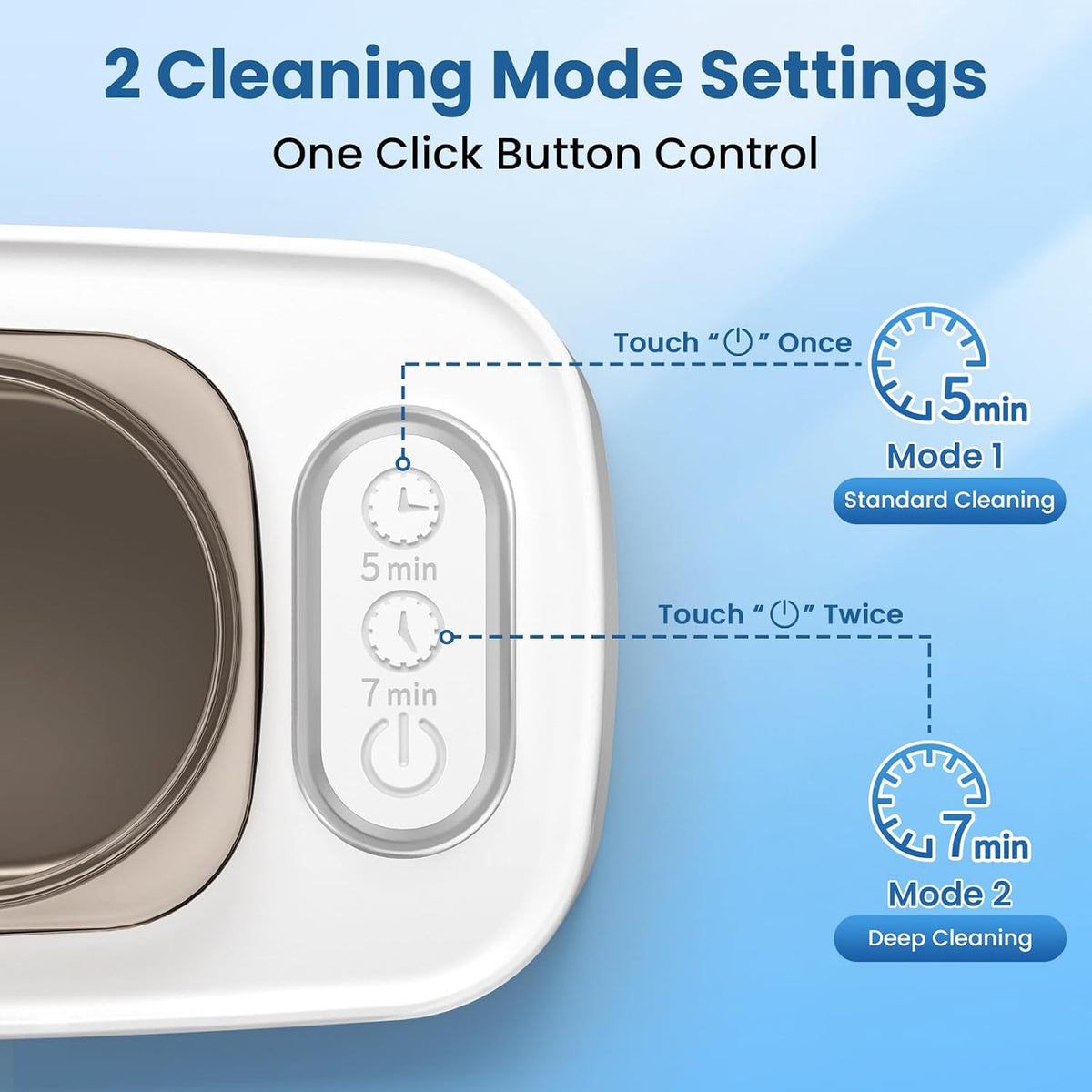 Ultrasonic Jewelry Cleaner with Dual Cleaning Modes and Stainless Steel Tank