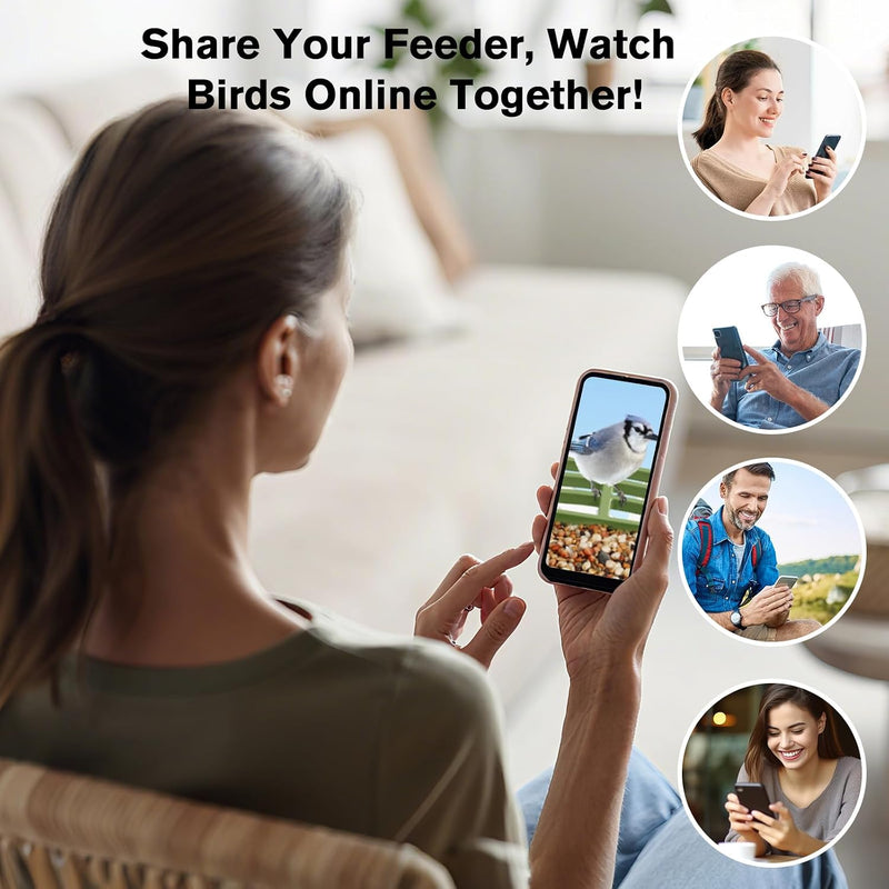 Solar Smart Bird Feeder with Camera, AI Bird Recognition and App Alerts