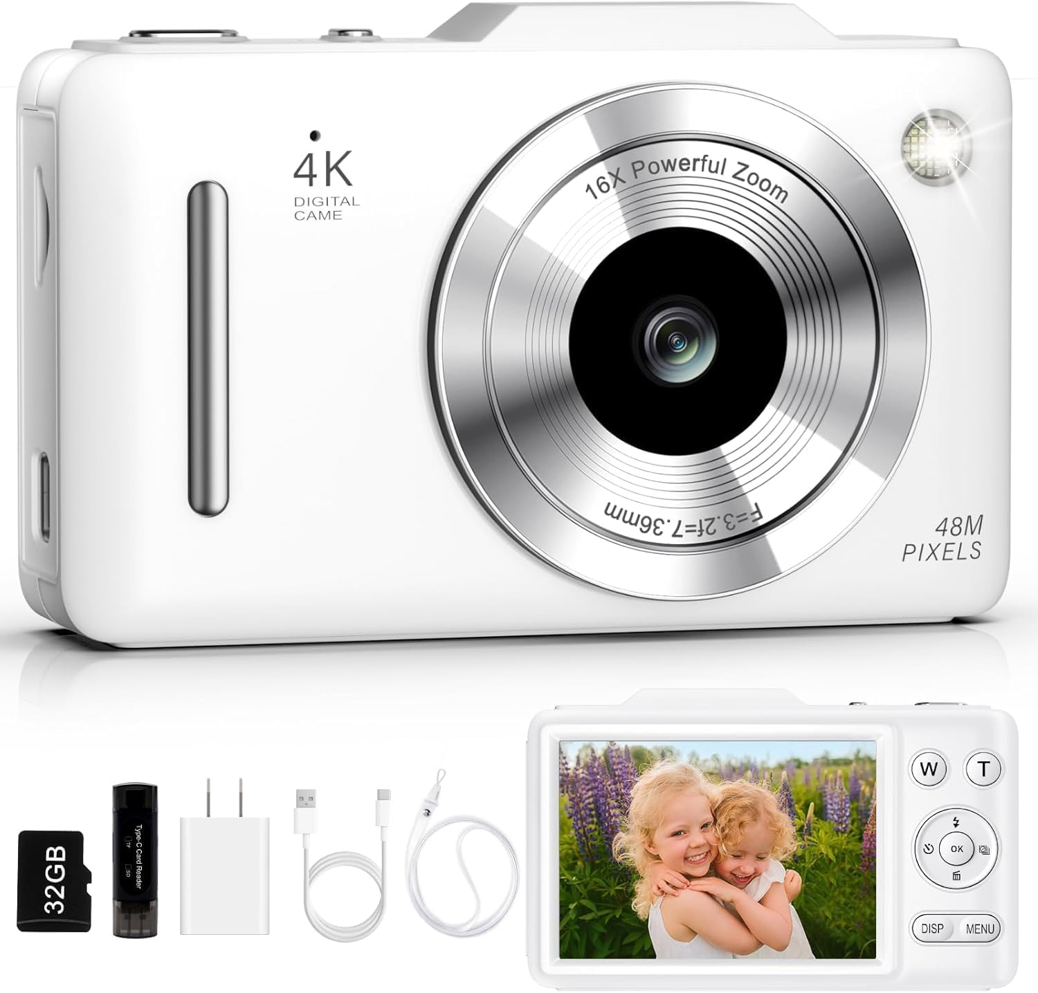 Compact Digital Camera with Autofocus, Zoom, Anti-Shake and Memory Card