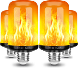 LED Flame Effect Light Bulb with 4 Lighting Modes E26 Base for Halloween Christmas Party Decor