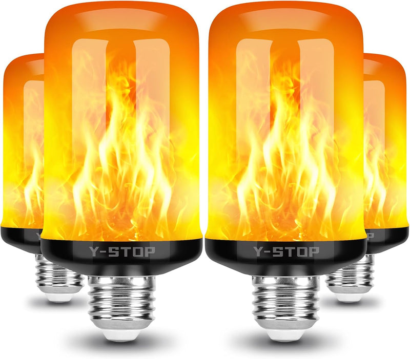 LED Flame Effect Light Bulb with 4 Lighting Modes E26 Base for Halloween Christmas Party Decor