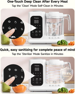 Baby Food Maker with Steam Basket, One-Touch Cooking, Blending and Self-Cleaning