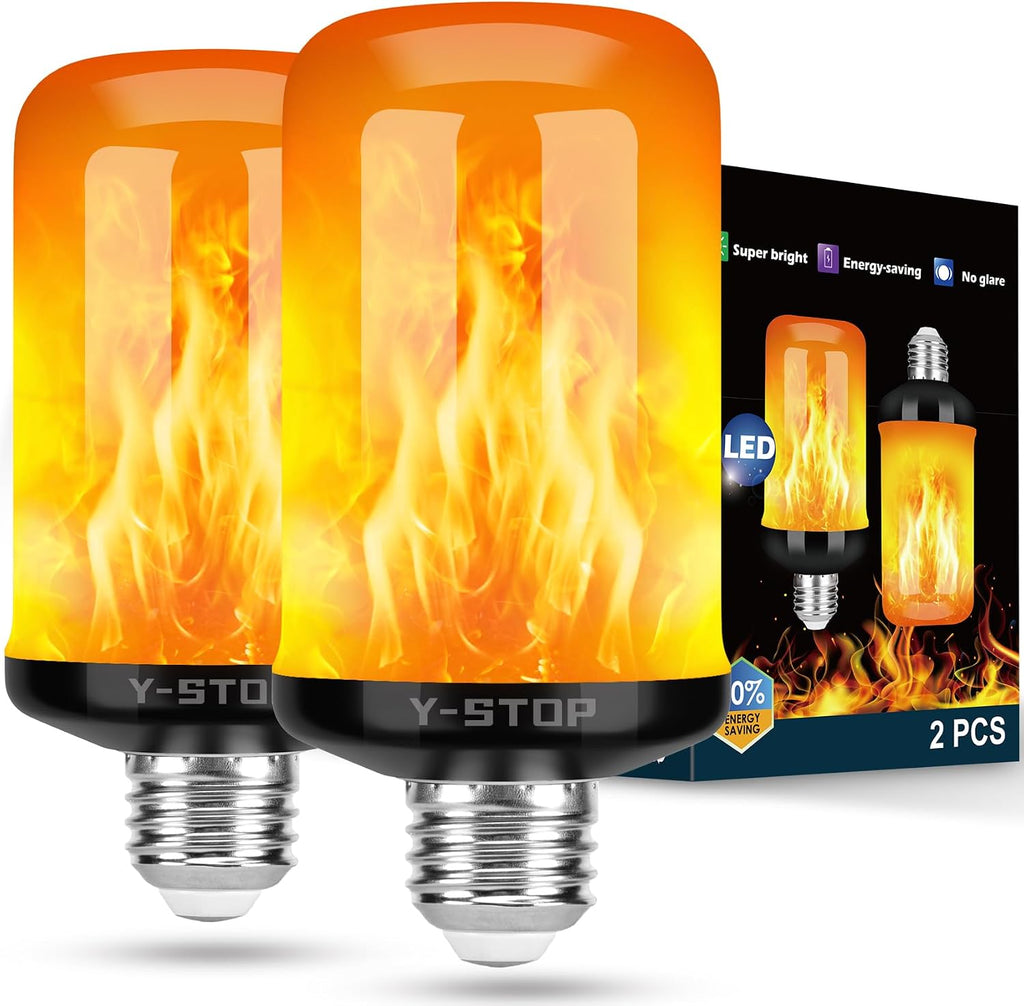 LED Flame Effect Light Bulb with 4 Lighting Modes E26 Base for Halloween Christmas Party Decor