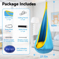 Kids Pod Swing Chair with Inflatable Cushion, Storage Pocket & Hanging Hardware