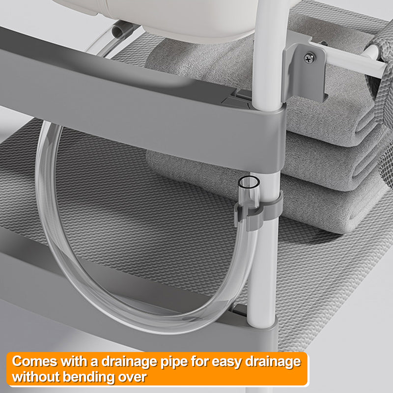 2-in-1 Baby Changing Table & Bath Tub Foldable with Storage Wheels Smart Temp Display Safety Belt Multifunctional Newborn Changing Table