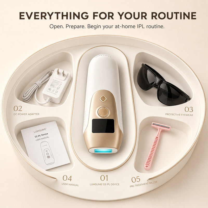 Hair Removal Device with Cooling, 5 Energy Levels, Glide Mode for Face and Body