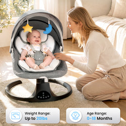 Baby Electric Bassinet, Baby Rocker, 5 Speed And 10 Lullabies, Baby Bouncer,Adapter And Battery Powered, For Indoor And Outdoor Use, Remote Control