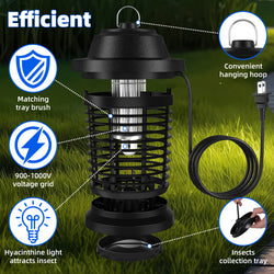 Bug Zapper, Mosquito Zapper, Fly Trap Mosquito Lamp, Effective bug control-4000 SqFt Coverage-1000V power grid-ABS Plastic-Easy to clean, Mosquito And Fly Trap For Home, 2 Prong Plug, Gifts For Family And Friends