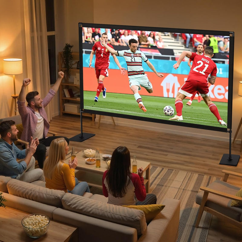 120inch Projector Screen with Stand: Portable Projector Screen Outdoor