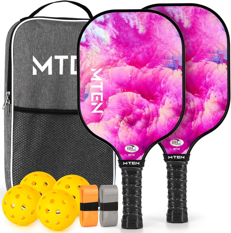 Pickleball Paddles, USAPA Approved Fiberglass Surface Pickleball Set with Pickleball Rackets, Pickleball Paddles Set for Men Women