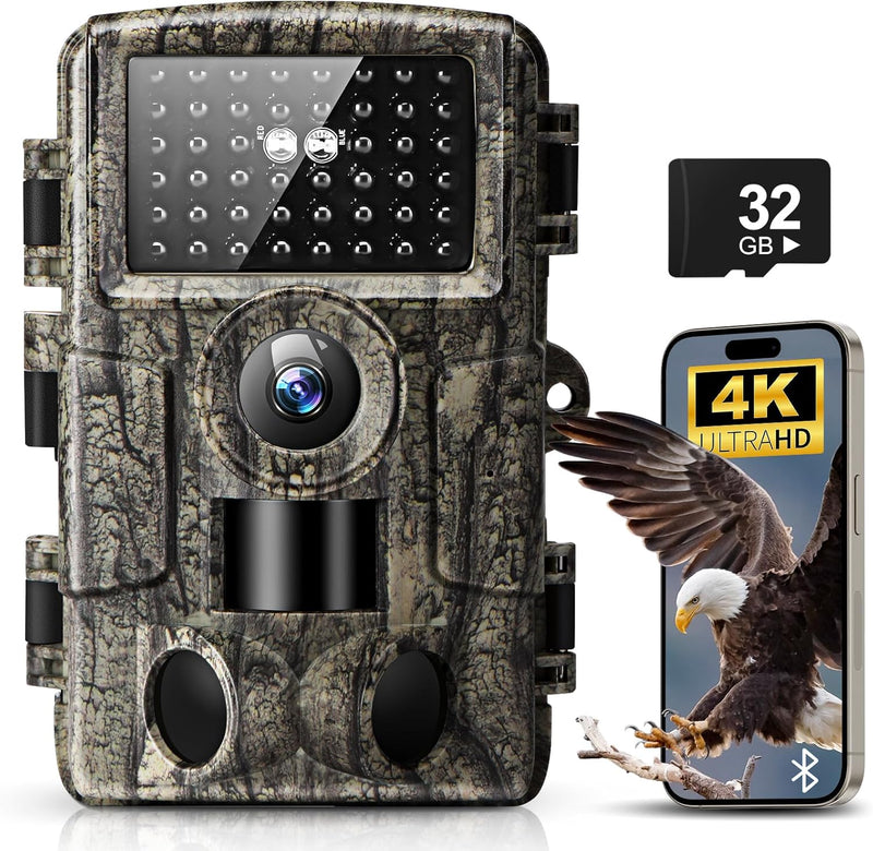 MRSCRET 4K 60MP WiFi Trail Camera,Game Cameras with Night Vision Motion Activated Waterproof,Suitable for Outdoor Wildlife Detection, Monitoring Home Security