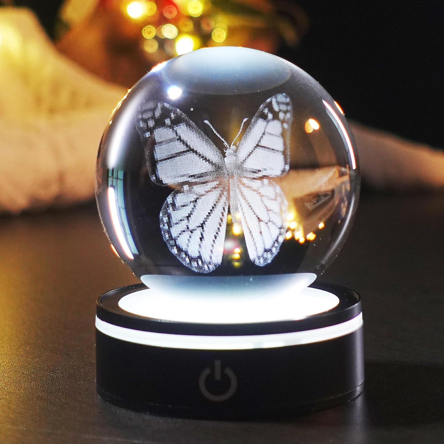 3D Crystal Butterfly Night Light with 16 Colors and 6 Lighting Modes, USB-C Touch Lamp, Gift for Women