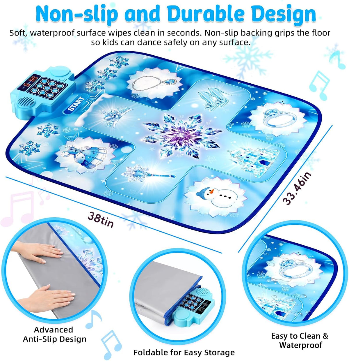 Dance Mat for Kids with 3 Play Modes, 8 Levels, LED Scoreboard & Music