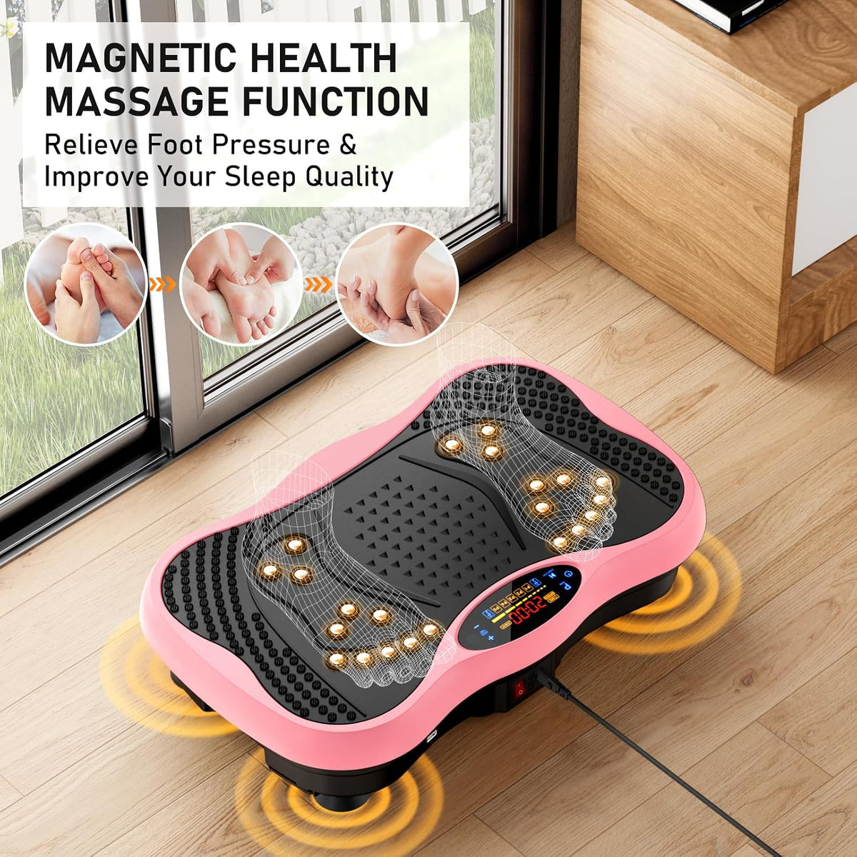 Vibration Plate Exercise Machine with 130 Speeds, Bluetooth, Remote and Resistance Bands